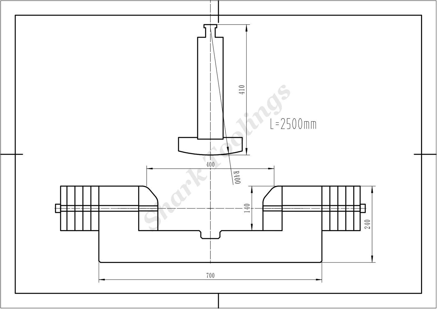 1600T2500 Heavy duty tool R400 drawing
