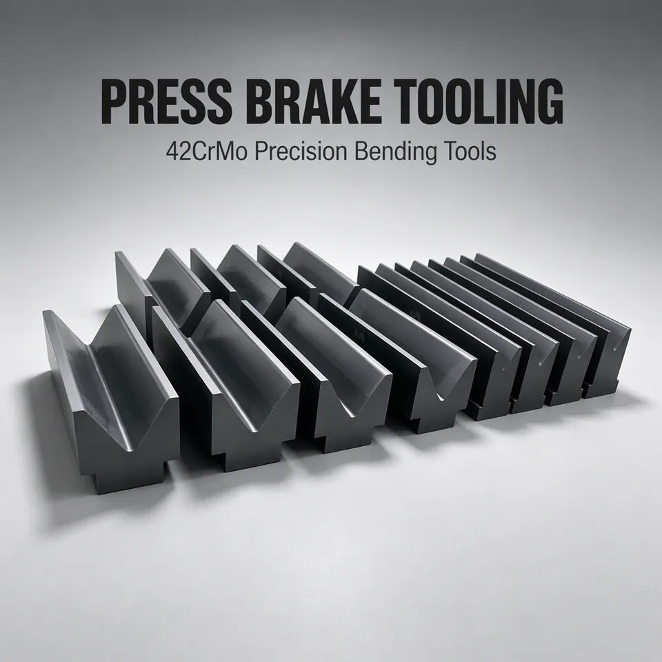 Multi-V press brake die with four openings machined into one hardened body
