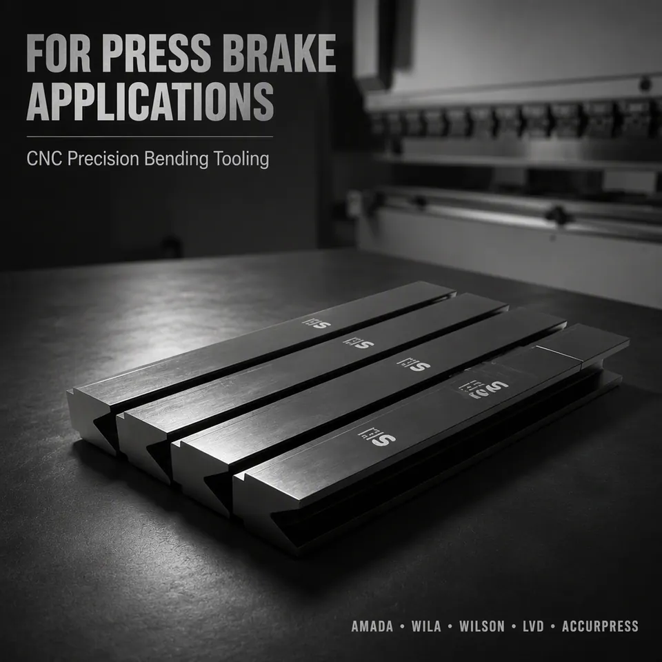 Press brake punches on a CNC bending machine, compatible with Amada, Wila, Wilson, LVD and Accurpress