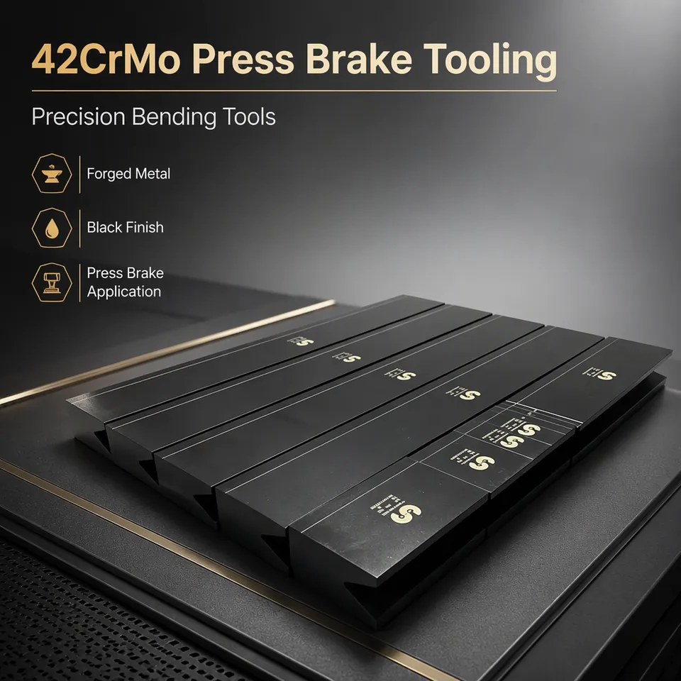 Press brake tooling set with gold-toned finish